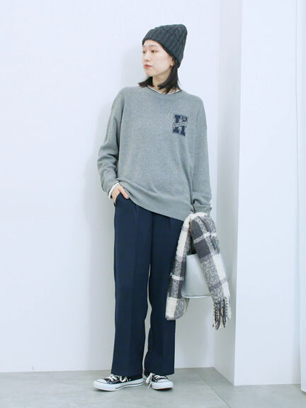 カチオン染めチェックパンツ(グレー/ベージュ/ブラウン/ネイビー)|Samansa Mos2 blue(サマンサモスモス ブルー)通販