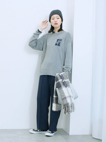 カチオン染めチェックパンツ(グレー/ベージュ/ブラウン/ネイビー)|Samansa Mos2 blue(サマンサモスモス ブルー)通販