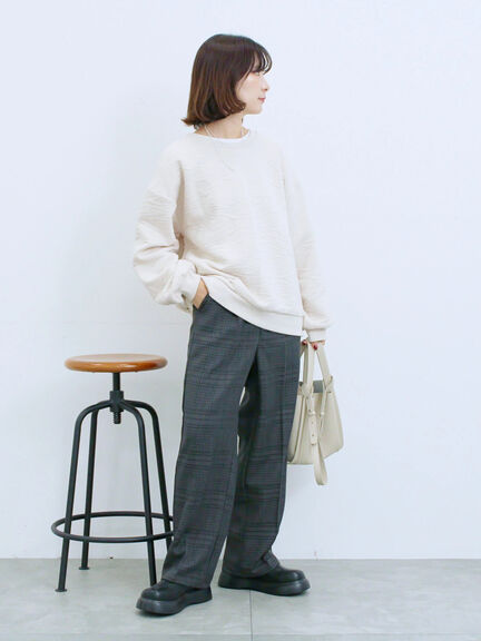 カチオン染めチェックパンツ(グレー/ベージュ/ブラウン/ネイビー)|Samansa Mos2 blue(サマンサモスモス ブルー)通販