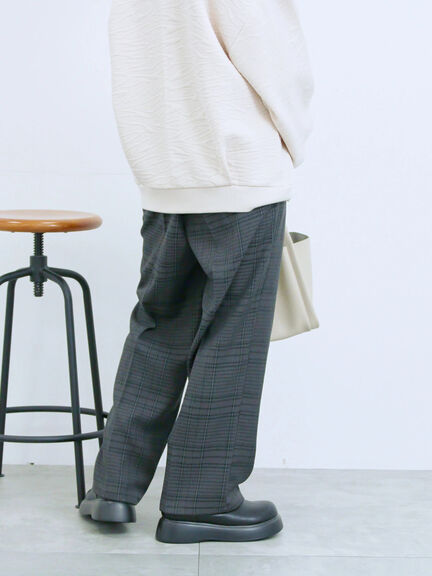 カチオン染めチェックパンツ(グレー/ベージュ/ブラウン/ネイビー)|Samansa Mos2 blue(サマンサモスモス ブルー)通販