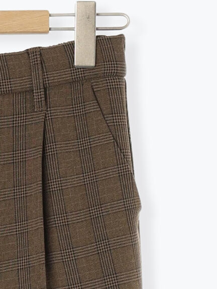 カチオン染めチェックパンツ(グレー/ベージュ/ブラウン/ネイビー)|Samansa Mos2 blue(サマンサモスモス ブルー)通販