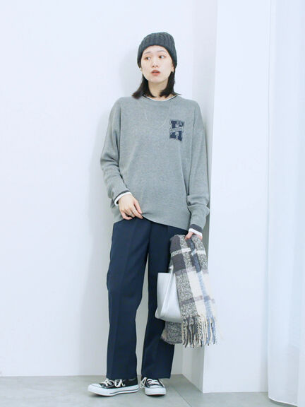 カチオン染めチェックパンツ(グレー/ベージュ/ブラウン/ネイビー)|Samansa Mos2 blue(サマンサモスモス ブルー)通販