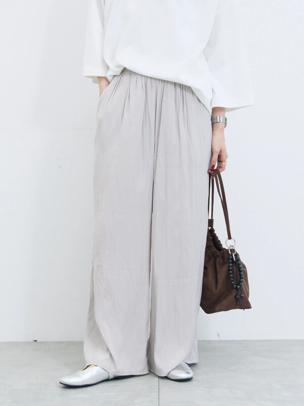 ◎ビンテージサテンイージーパンツ(グレー)|Samansa Mos2 blue(サマンサモスモス ブルー)通販