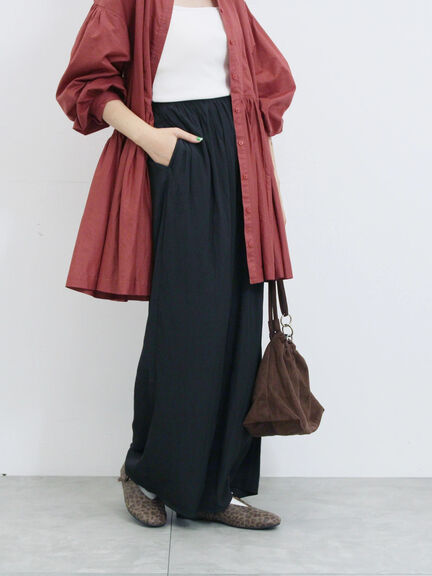 ◎ビンテージサテンイージーパンツ(グレー/ブラック/ブラウン)|Samansa Mos2 blue(サマンサモスモス ブルー)通販