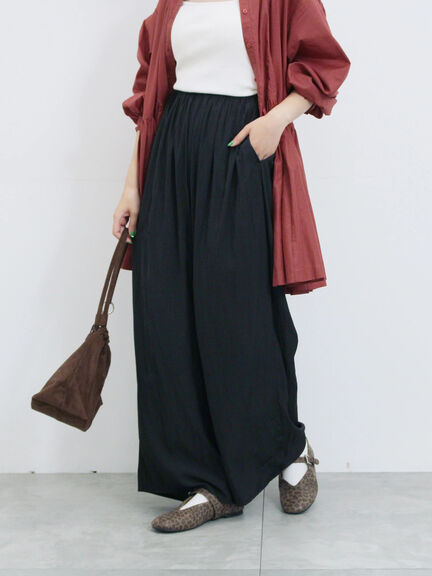 ◎ビンテージサテンイージーパンツ(グレー/ブラック/ブラウン)|Samansa Mos2 blue(サマンサモスモス ブルー)通販