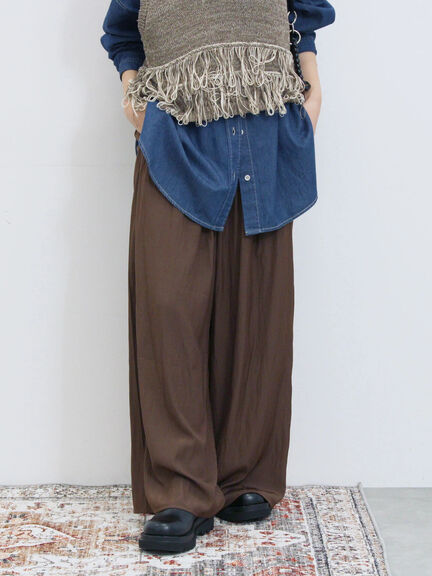 ◎ビンテージサテンイージーパンツ(グレー/ブラック/ブラウン)|Samansa Mos2 blue(サマンサモスモス ブルー)通販