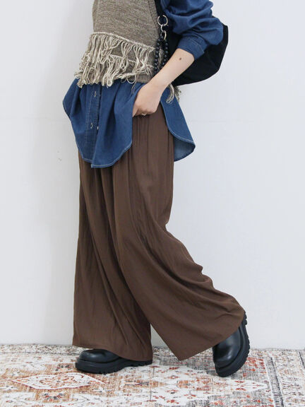 ◎ビンテージサテンイージーパンツ(グレー/ブラック/ブラウン)|Samansa Mos2 blue(サマンサモスモス ブルー)通販