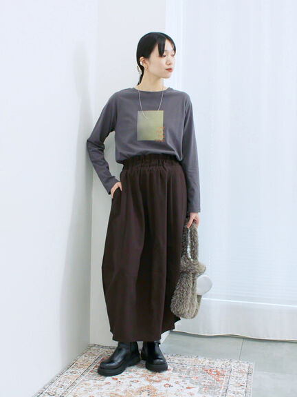 ギャザーコクーンスカート(ブラック/ブラウン/カーキ)|Samansa Mos2 blue(サマンサモスモス ブルー)通販