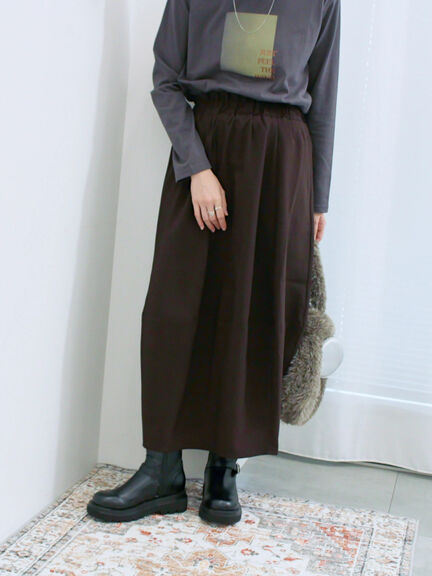 ギャザーコクーンスカート(ブラック/ブラウン/カーキ)|Samansa Mos2 blue(サマンサモスモス ブルー)通販