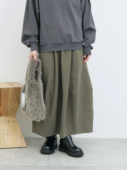 ギャザーコクーンスカート(ブラック/ブラウン/カーキ)|Samansa Mos2 blue(サマンサモスモス ブルー)通販