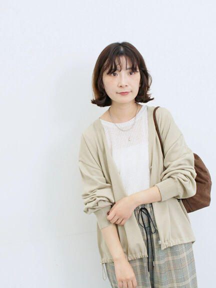 裾ドロストニットカーディガン(ブラック/ベージュ/ブルー)|Samansa Mos2 blue(サマンサモスモス ブルー)通販