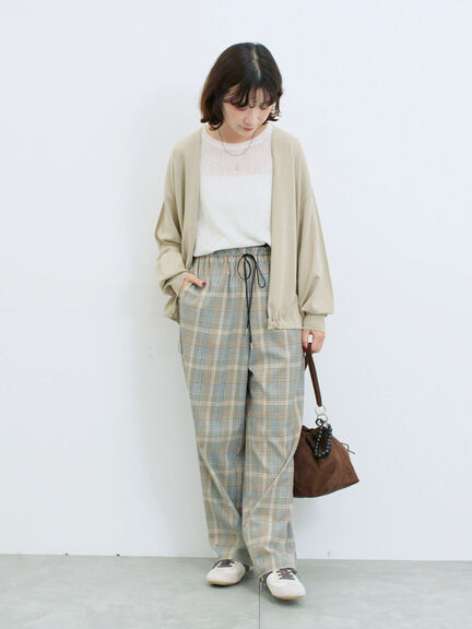 裾ドロストニットカーディガン(ブラック/ベージュ/ブルー)|Samansa Mos2 blue(サマンサモスモス ブルー)通販