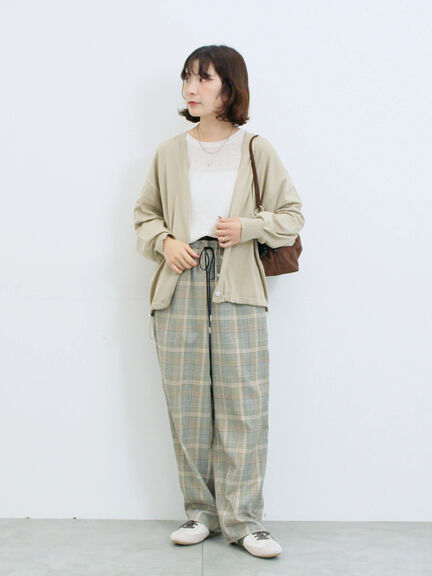 裾ドロストニットカーディガン(ブラック/ベージュ/ブルー)|Samansa Mos2 blue(サマンサモスモス ブルー)通販