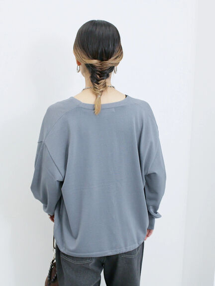 裾ドロストニットカーディガン(ブラック/ベージュ/ブルー)|Samansa Mos2 blue(サマンサモスモス ブルー)通販