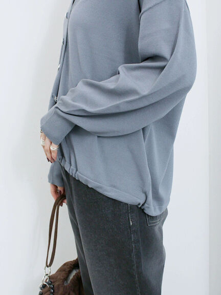 裾ドロストニットカーディガン(ブラック/ベージュ/ブルー)|Samansa Mos2 blue(サマンサモスモス ブルー)通販