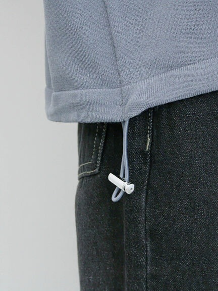 裾ドロストニットカーディガン(ブラック/ベージュ/ブルー)|Samansa Mos2 blue(サマンサモスモス ブルー)通販