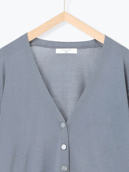 裾ドロストニットカーディガン(ブラック/ベージュ/ブルー)|Samansa Mos2 blue(サマンサモスモス ブルー)通販