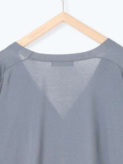 裾ドロストニットカーディガン(ブラック/ベージュ/ブルー)|Samansa Mos2 blue(サマンサモスモス ブルー)通販