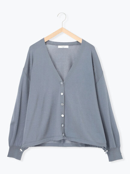 裾ドロストニットカーディガン(ブラック/ベージュ/ブルー)|Samansa Mos2 blue(サマンサモスモス ブルー)通販