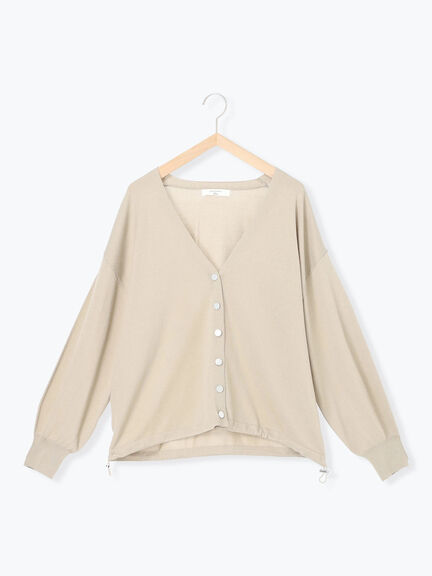 裾ドロストニットカーディガン(ブラック/ベージュ/ブルー)|Samansa Mos2 blue(サマンサモスモス ブルー)通販