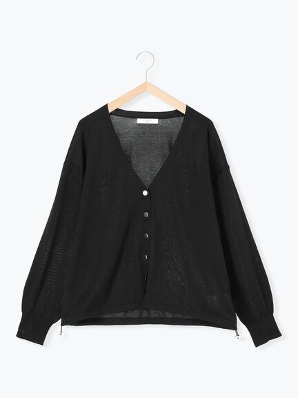 裾ドロストニットカーディガン(ブラック/ベージュ/ブルー)|Samansa Mos2 blue(サマンサモスモス ブルー)通販