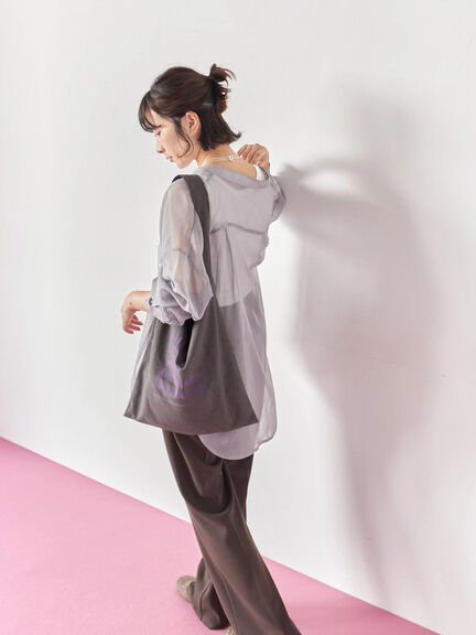 ◎バンドカラーシアーシャツ(グレー/ブラック/キナリ)|Samansa Mos2 blue(サマンサモスモス ブルー)通販