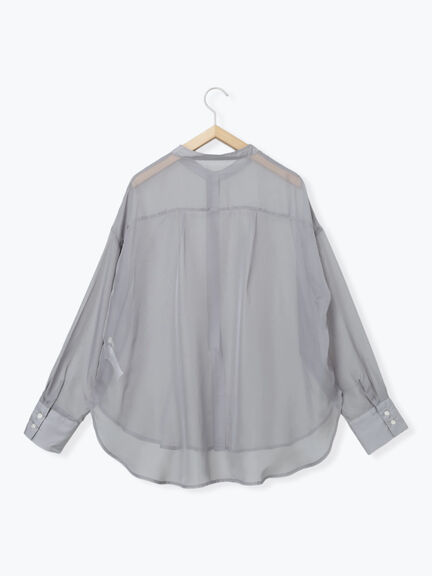 ◎バンドカラーシアーシャツ(グレー/ブラック/キナリ)|Samansa Mos2 blue(サマンサモスモス ブルー)通販