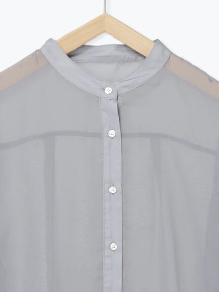 ◎バンドカラーシアーシャツ(グレー/ブラック/キナリ)|Samansa Mos2 blue(サマンサモスモス ブルー)通販