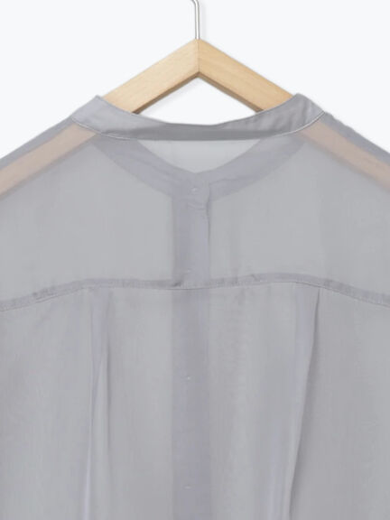 ◎バンドカラーシアーシャツ(グレー/ブラック/キナリ)|Samansa Mos2 blue(サマンサモスモス ブルー)通販