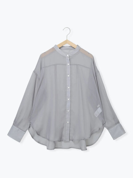 ◎バンドカラーシアーシャツ(グレー/ブラック/キナリ)|Samansa Mos2 blue(サマンサモスモス ブルー)通販