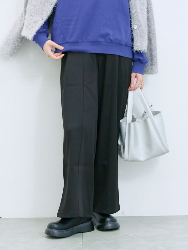 切り替えタックパンツ(ブラック)|Samansa Mos2 blue(サマンサモスモス ブルー)通販