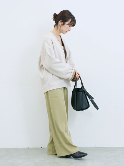 切り替えタックパンツ(ブラック/ベージュ/ブラウン)|Samansa Mos2 blue(サマンサモスモス ブルー)通販