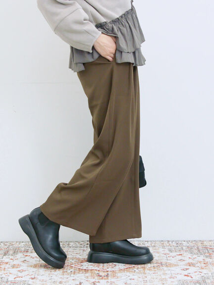 切り替えタックパンツ(ブラック/ベージュ/ブラウン)|Samansa Mos2 blue(サマンサモスモス ブルー)通販