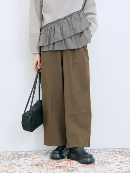 切り替えタックパンツ(ブラック/ベージュ/ブラウン)|Samansa Mos2 blue(サマンサモスモス ブルー)通販