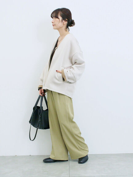 切り替えタックパンツ(ブラック/ベージュ/ブラウン)|Samansa Mos2 blue(サマンサモスモス ブルー)通販