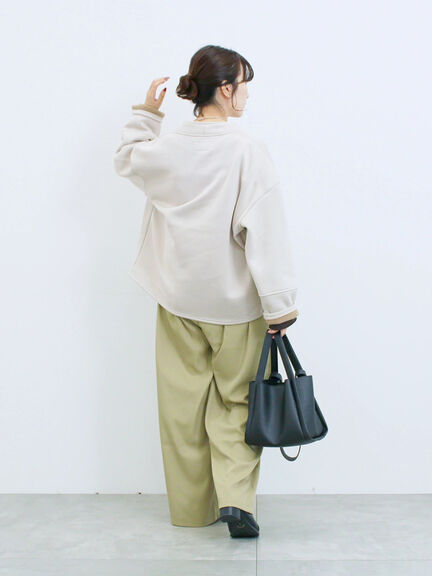 切り替えタックパンツ(ブラック/ベージュ/ブラウン)|Samansa Mos2 blue(サマンサモスモス ブルー)通販