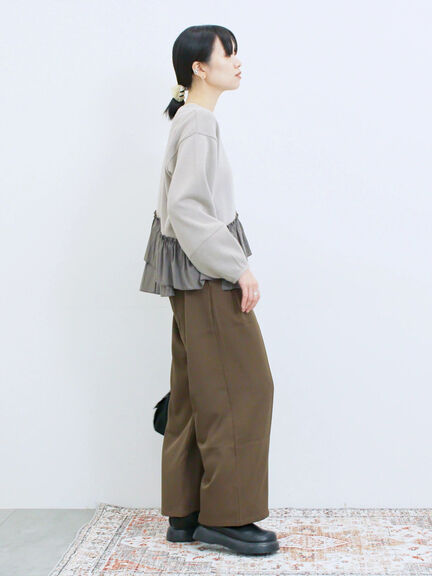 切り替えタックパンツ(ブラック/ベージュ/ブラウン)|Samansa Mos2 blue(サマンサモスモス ブルー)通販