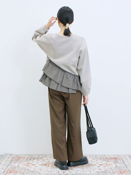 切り替えタックパンツ(ブラック/ベージュ/ブラウン)|Samansa Mos2 blue(サマンサモスモス ブルー)通販