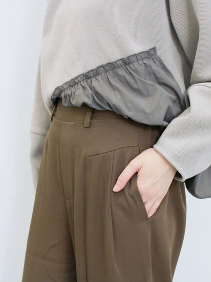 切り替えタックパンツ(ブラック/ベージュ/ブラウン)|Samansa Mos2 blue(サマンサモスモス ブルー)通販