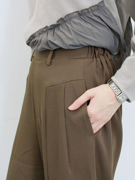 切り替えタックパンツ(ブラック/ベージュ/ブラウン)|Samansa Mos2 blue(サマンサモスモス ブルー)通販