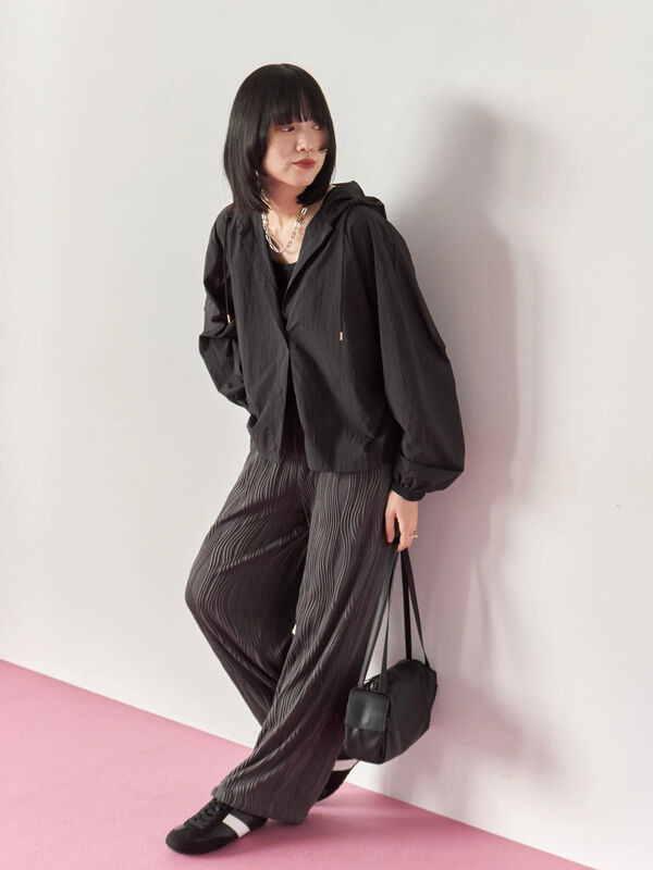 ウェーブカットパンツ(チャコールグレー)|Samansa Mos2 blue(サマンサモスモス ブルー)通販