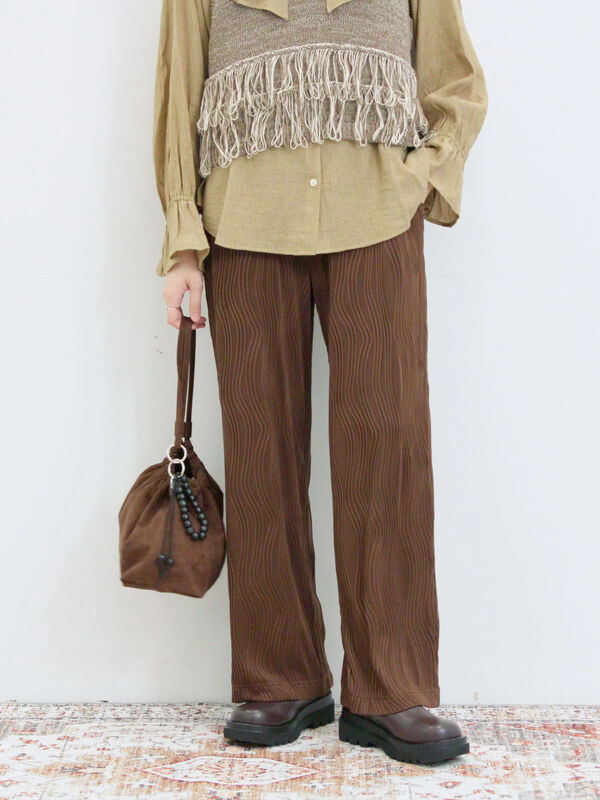 ウェーブカットパンツ(ブラウン)|Samansa Mos2 blue(サマンサモスモス ブルー)通販