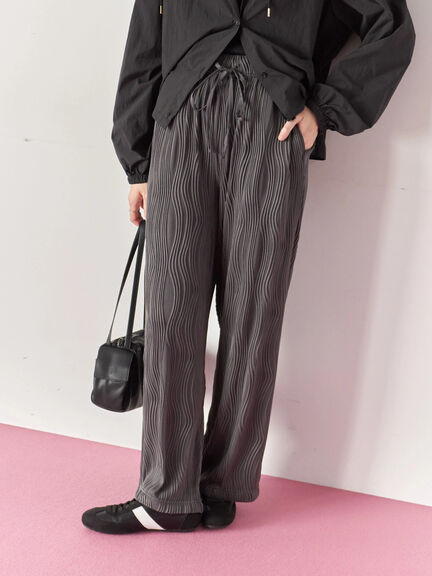 ウェーブカットパンツ(チャコールグレー/ブラック/ブラウン)|Samansa Mos2 blue(サマンサモスモス ブルー)通販