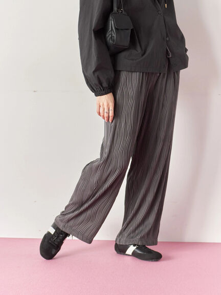 ウェーブカットパンツ(チャコールグレー/ブラック/ブラウン)|Samansa Mos2 blue(サマンサモスモス ブルー)通販