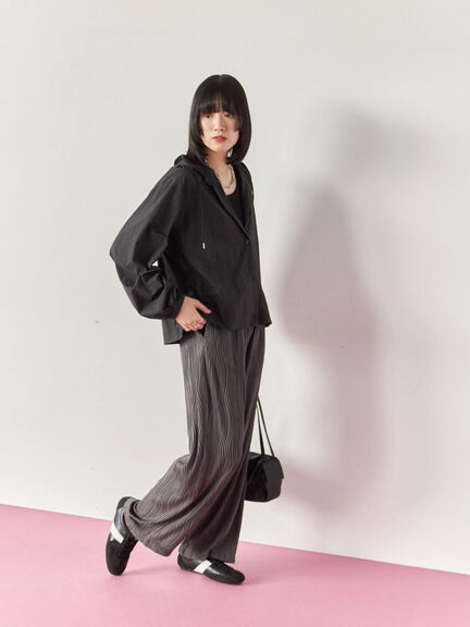 ウェーブカットパンツ(チャコールグレー/ブラック/ブラウン)|Samansa Mos2 blue(サマンサモスモス ブルー)通販