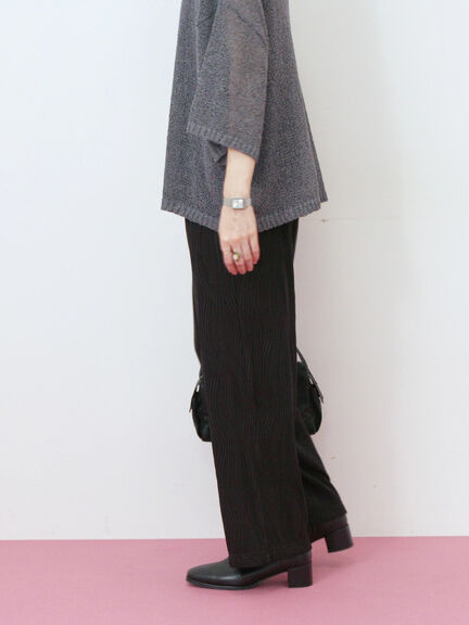 ウェーブカットパンツ(チャコールグレー/ブラック/ブラウン)|Samansa Mos2 blue(サマンサモスモス ブルー)通販