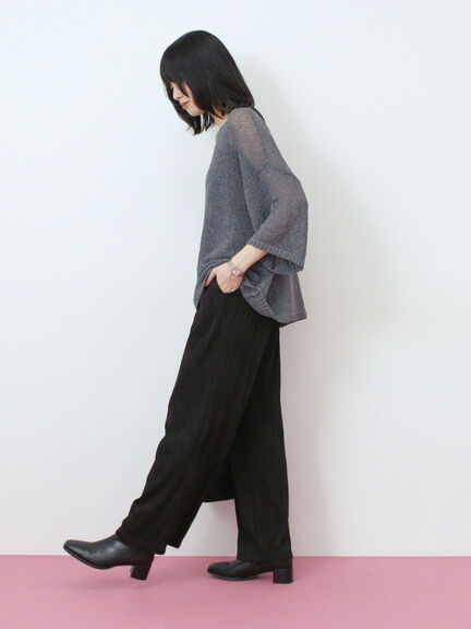 ウェーブカットパンツ(チャコールグレー/ブラック/ブラウン)|Samansa Mos2 blue(サマンサモスモス ブルー)通販