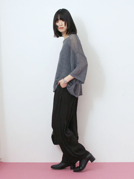 ウェーブカットパンツ(チャコールグレー/ブラック/ブラウン)|Samansa Mos2 blue(サマンサモスモス ブルー)通販