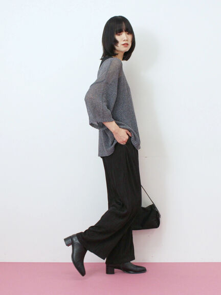 ウェーブカットパンツ(チャコールグレー/ブラック/ブラウン)|Samansa Mos2 blue(サマンサモスモス ブルー)通販