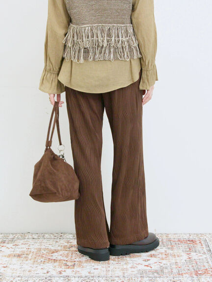 ウェーブカットパンツ(チャコールグレー/ブラック/ブラウン)|Samansa Mos2 blue(サマンサモスモス ブルー)通販